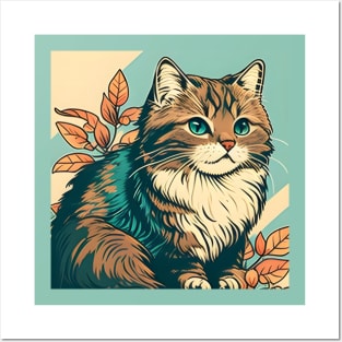 Funny Cute Cat - Colorful Cat Kitty Lover Posters and Art